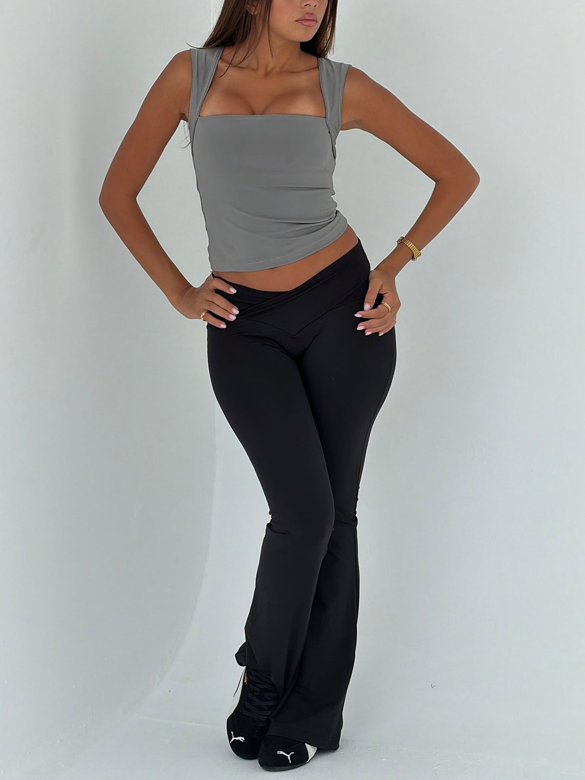 Seamless Flare Legging In Black