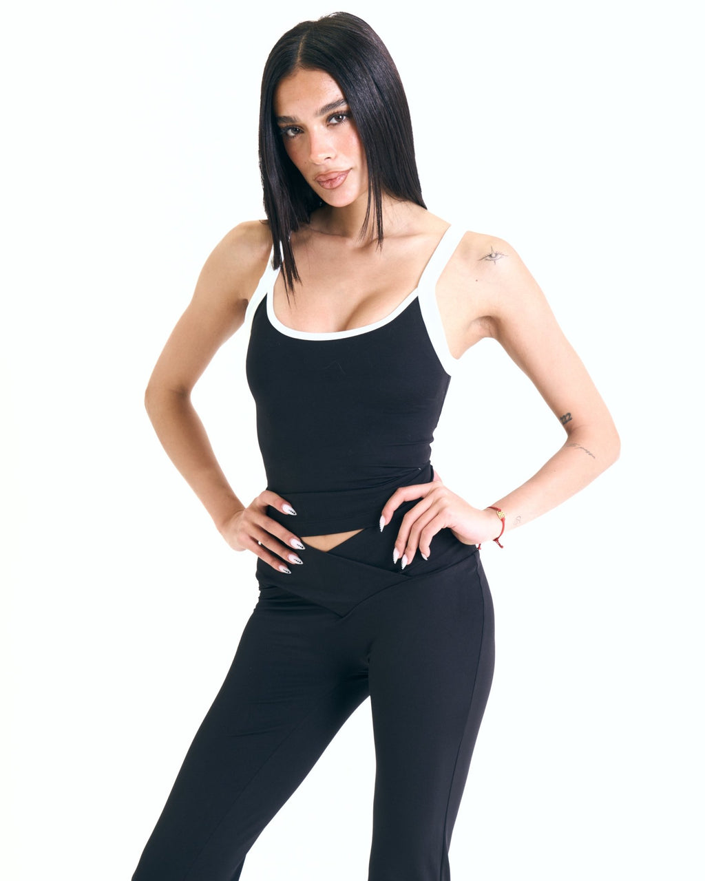 Contrast Core Tank In Black - Motion Muse