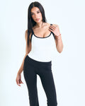 Contrast Core Tank In White - Motion Muse