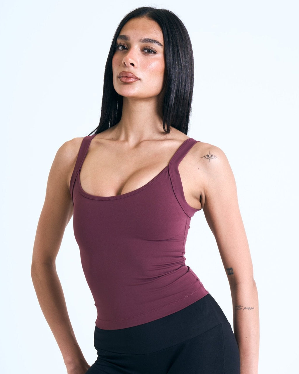 Core Tank In Dark Cherry - Motion Muse