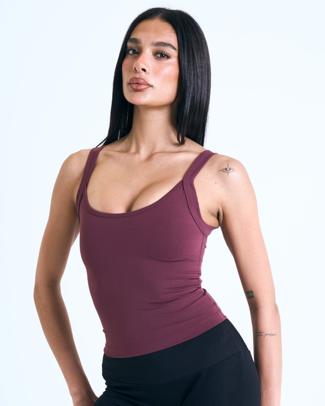 Core Tank In Dark Cherry - Motion Muse