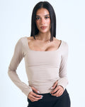 Muse Sleeve Top In Nude - Motion Muse