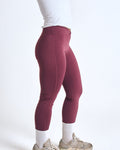 Seamless V Waist Leggings In Dark Cherry - Motion Muse