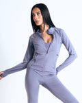 Soft Sculpt Jacket In Dust Blue - Motion Muse