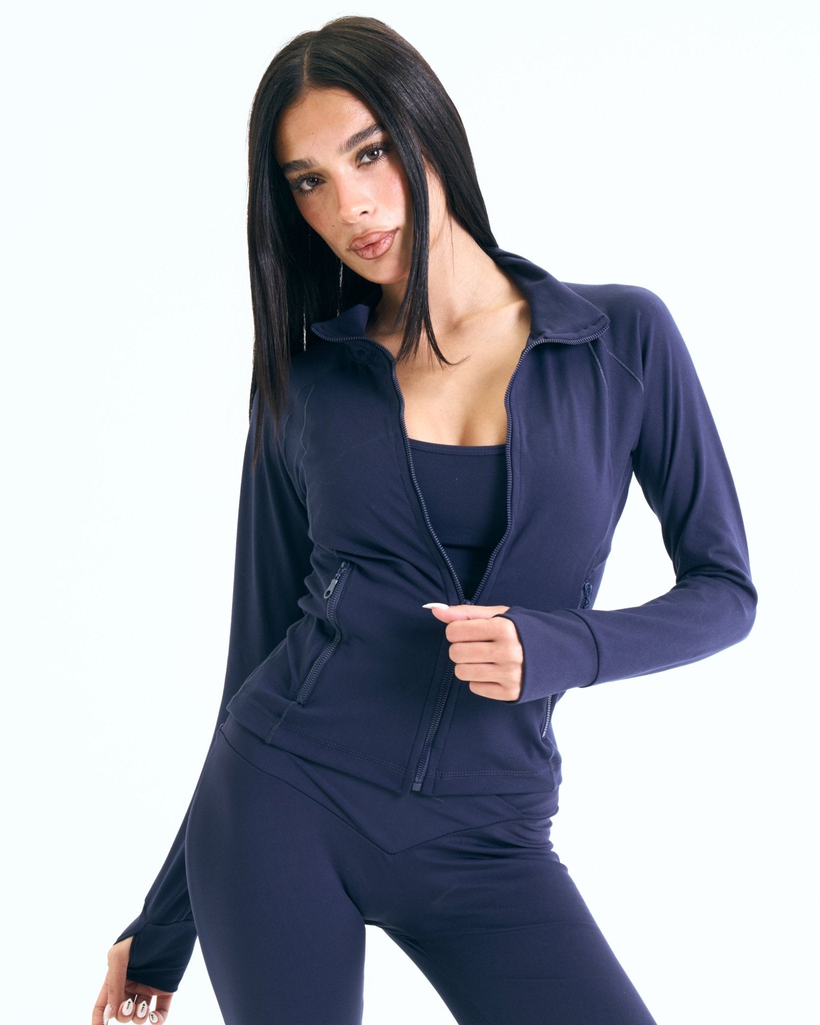 Soft Sculpt Jacket In Navy - Motion Muse