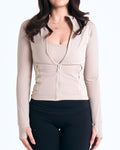 Soft Sculpt Jacket In Nude - Motion Muse