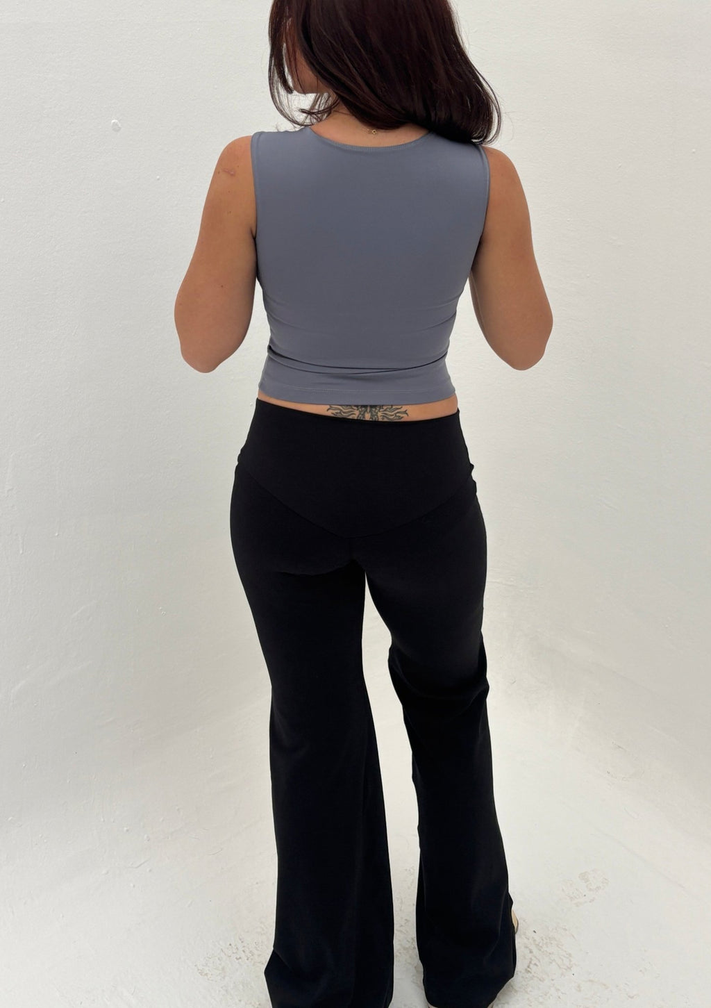 Square Neck Top In Dusty Blue - Motion Muse