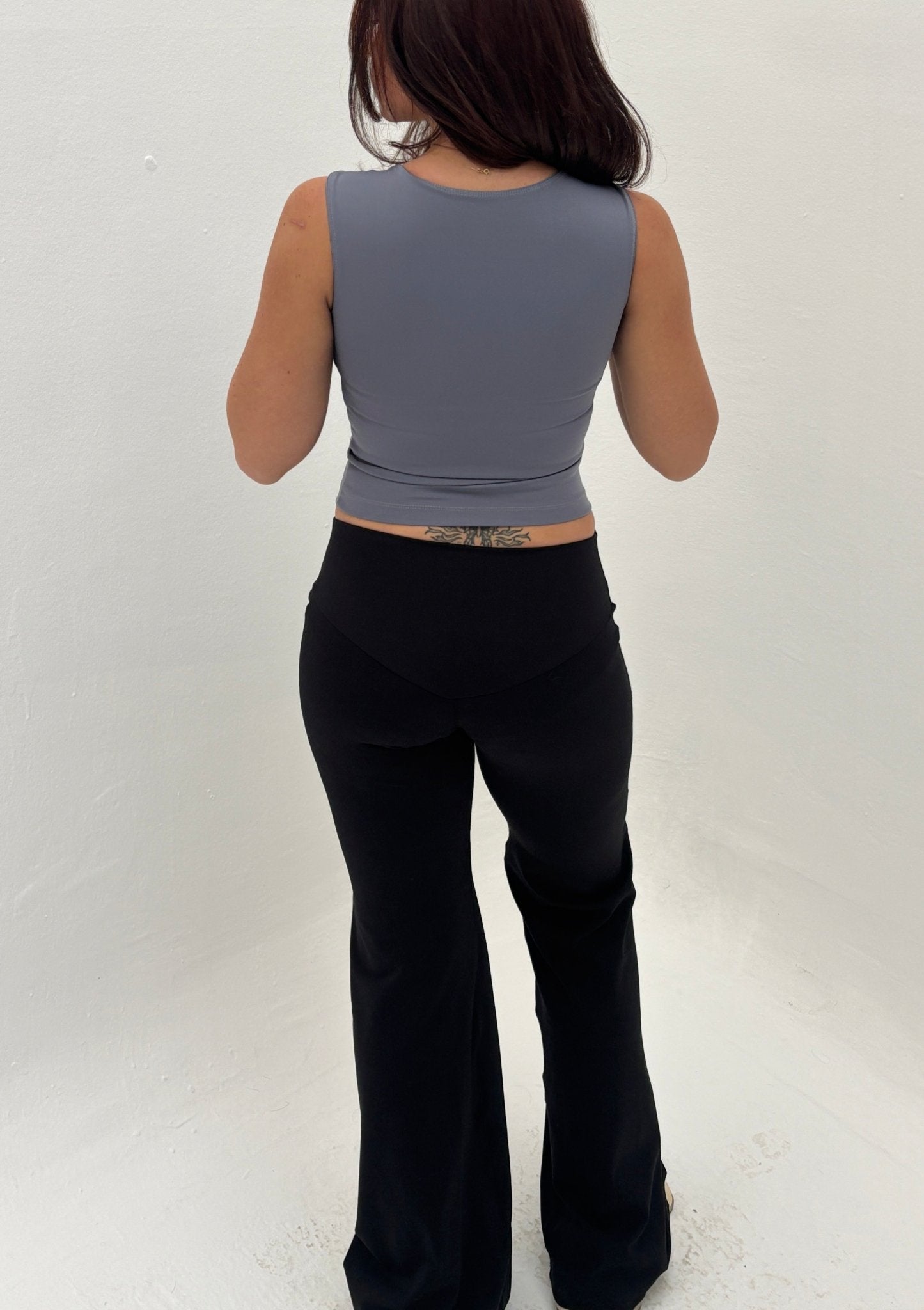 Square Neck Top In Dusty Blue - Motion Muse