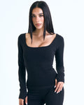 The Muse Sleeve Top In Black - Motion Muse